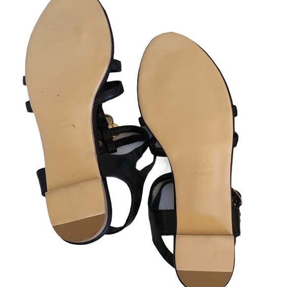 Chanel Leather Enamel Camellia Flower Sandals Sz 9 - Picture 5 of 10